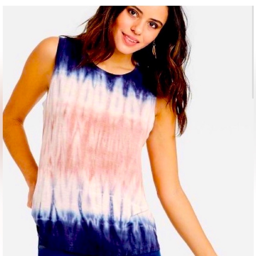 Knox Rose Tie-Dye Sleeveless Top - Blue and Pink